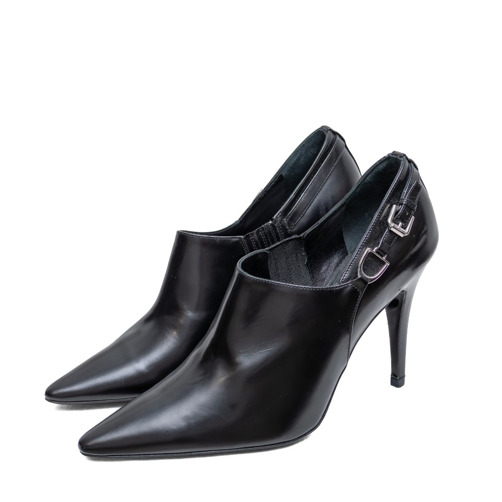 Ralph Lauren Yanni Spazolatto Collection Black Leather Heels Women’s Size 8.5 B